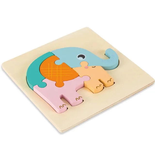 Fából készült oktató gyermek puzzle állatokkal
