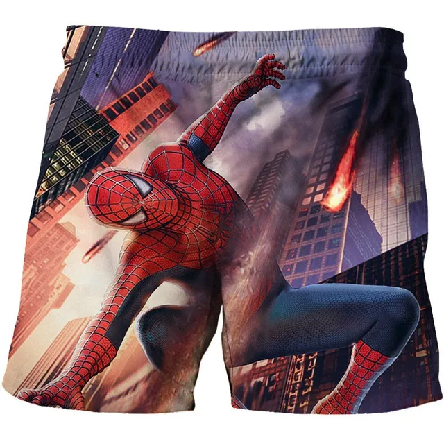 Kids luksusowe stylowe szorty z popularnym motywem Spiderman Warren