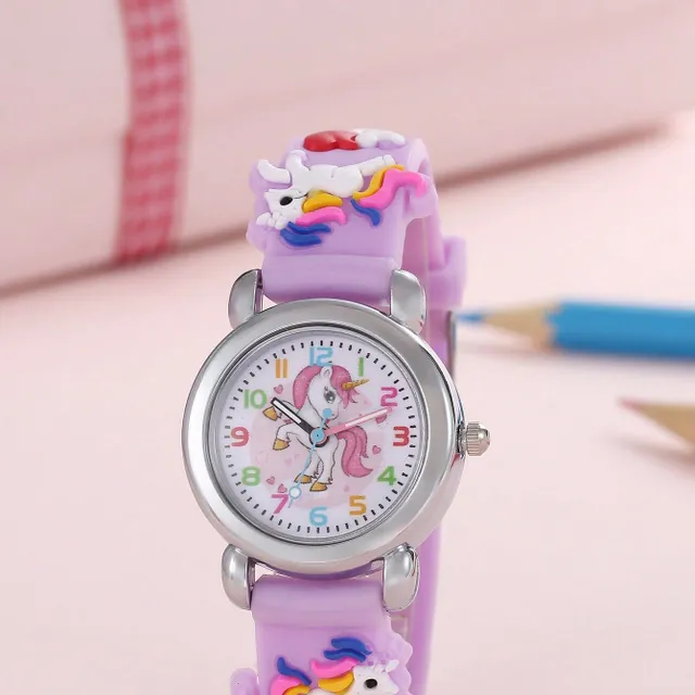 Baby cartoon watch with unicorn - cute 3D watch for boys, girls and children