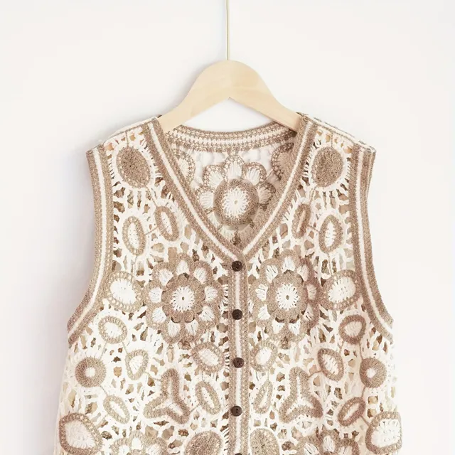 God's knitted vest with cracked pattern - universal size for girls