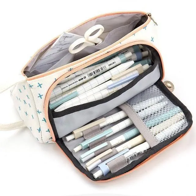 Spacious pencil case with pattern