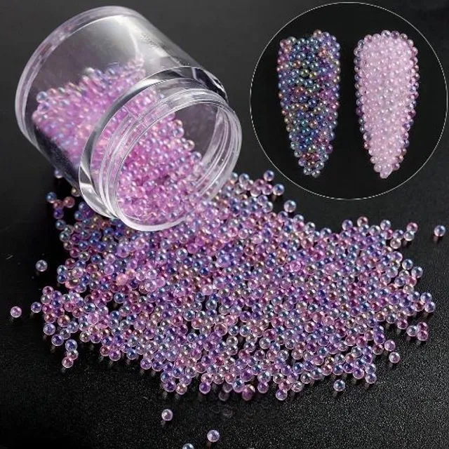 Decorațiuni design pentru unghii de lux decorate cu mini mărgele - mai multe variante de culori