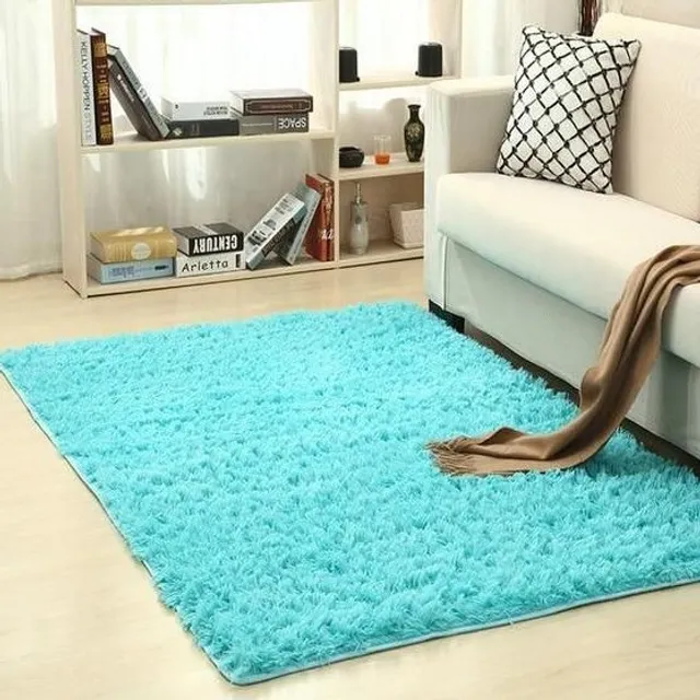 Hairy soft carpet sapphire 40x60cm