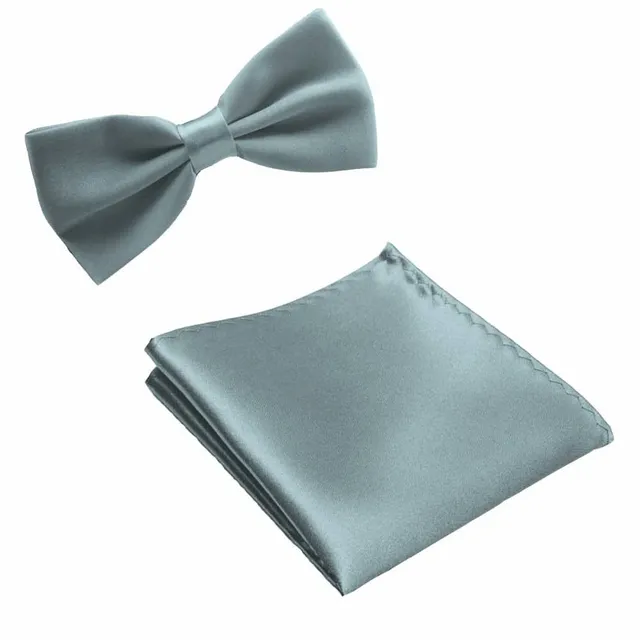 Men's luxury set | Bow tie, Handkerchief gray