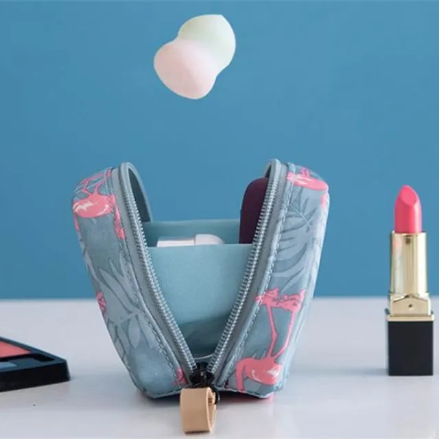 Geantă de cosmetice mini pentru călătorii cu imprimeu de flamingo și altele