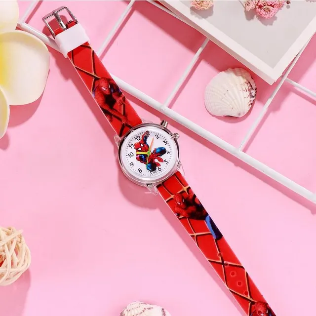 Boy's glowing watch with silicone strap - Spiderman