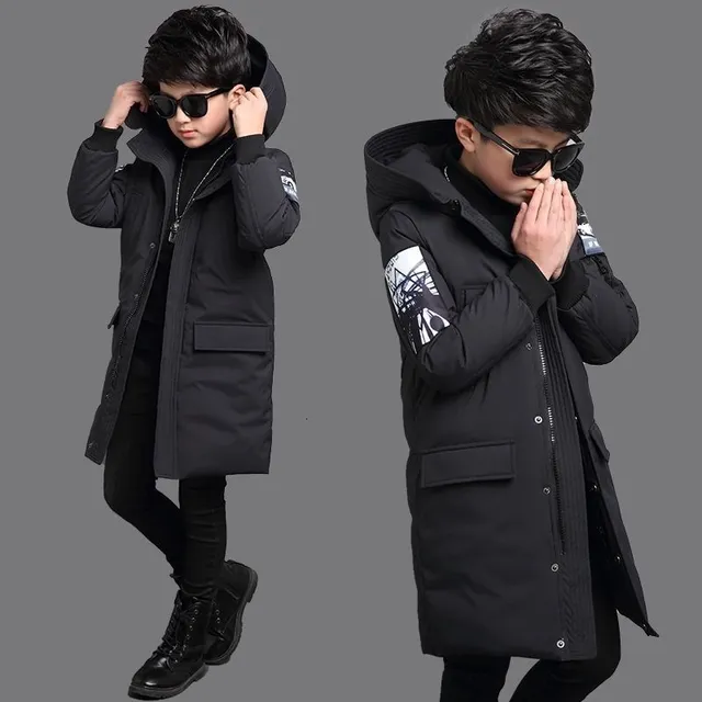 Winter fashion boys parka with hood