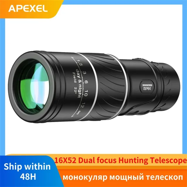 Telescop monocul 16x52 cu zoom puternic și rază lungă HD Spotting Scope Super Zoom Monocular Optical sight Pentru Camping Pescuit