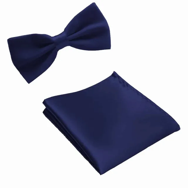 Men's luxury set | Bow tie, Handkerchief navy