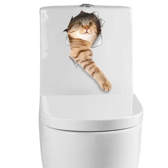 3D samolepky na WC CAT