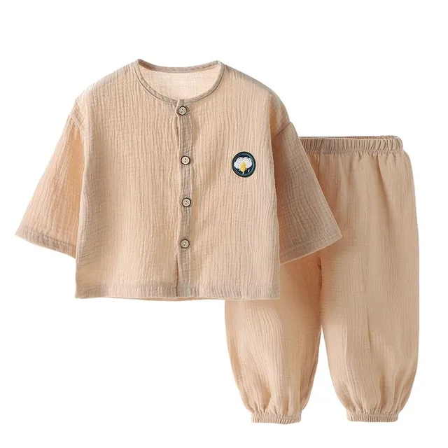 Children's classic cute pajamas with button top - more variants