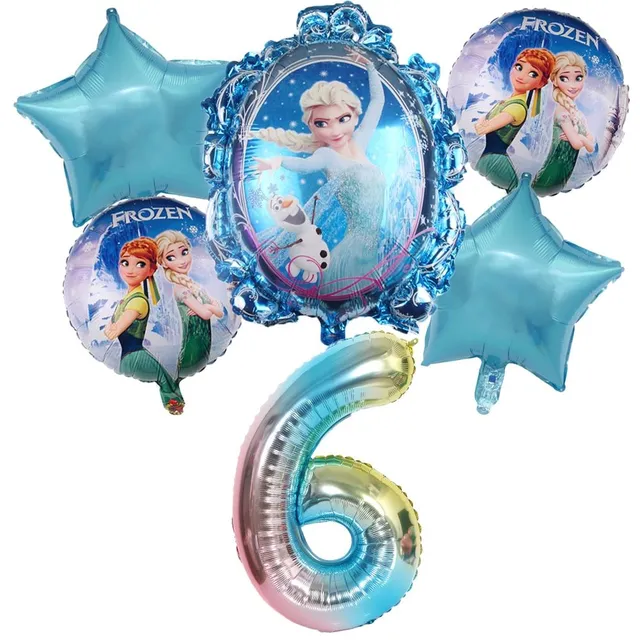 Set albastru de cifre gonflabile pentru copii Elsa