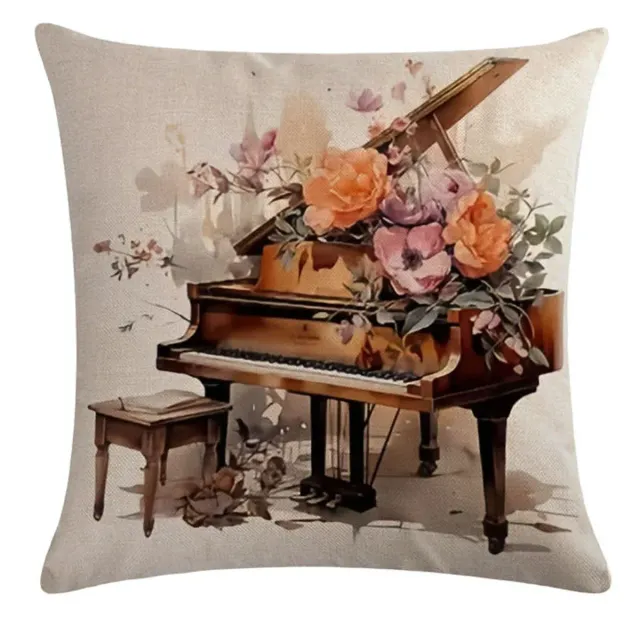 Pillow coating with abstract geometric motif of musical instruments for home decoration