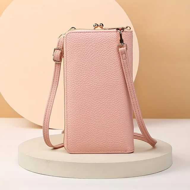 Elegáns mini crossbody táska virágmintával és kártyazsebbel