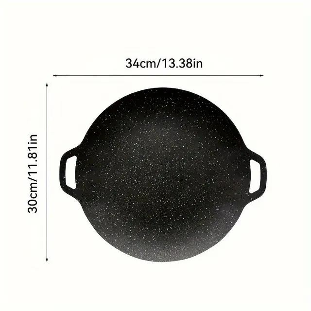 1 pc cast iron pan on a roti with double handle, Multifunctional disc for meat, pancakes and other kitchen use