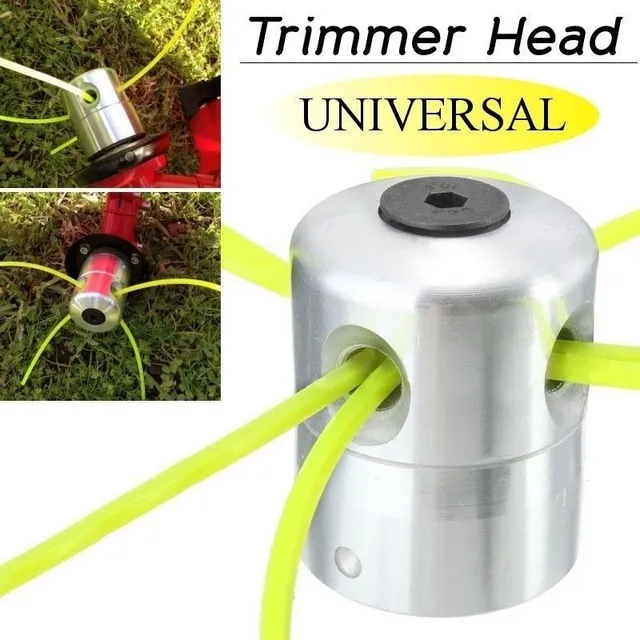 Universal aluminium string head with four strings for brushcutter and grass trimmer