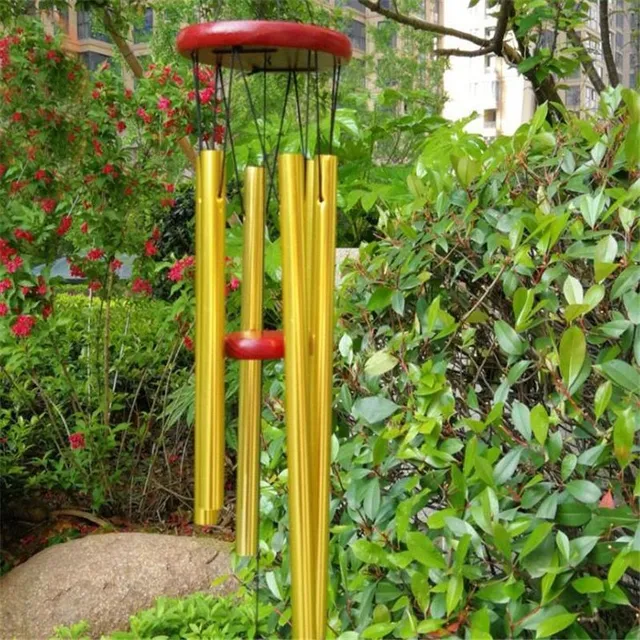 Copper decorative bells in the garden