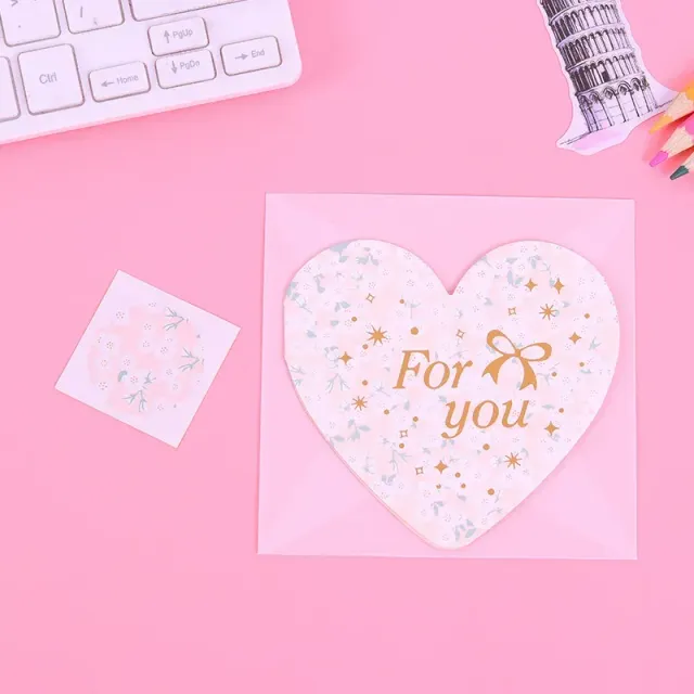 10 pcs of cute card in heart shape with text