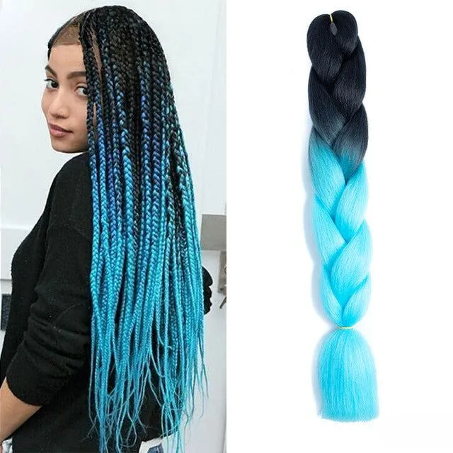 Ombre kanekalon hair on braids - more variants