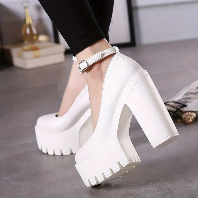 Ankle strap with buckle and round tip