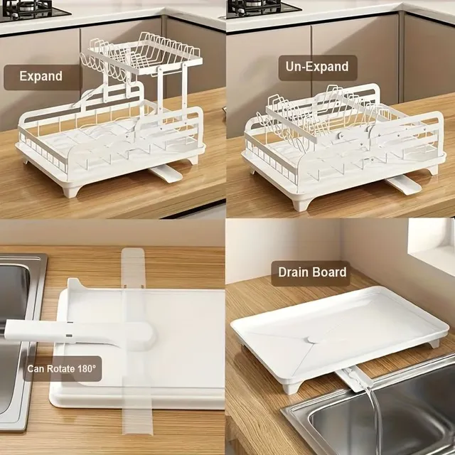 Detachable two-storey dish dryer with large capacity, drip and drip tray for kitchen line