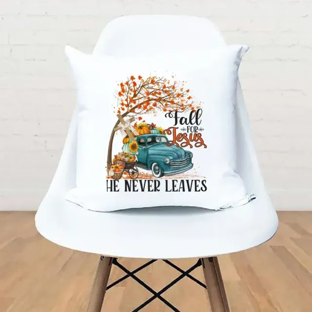 White pillowcase with printing car for home and party decorations for Thanksgiving