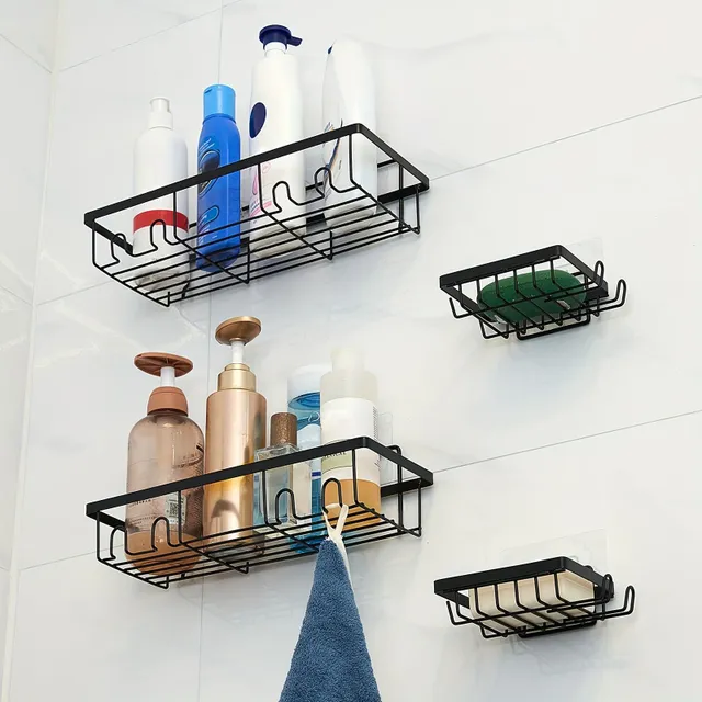 Drilling shower organizer with soap holder