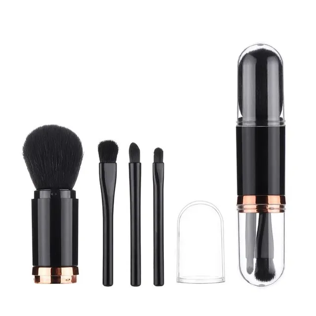 Luxury trendy set of 4v1 travel brushes with Leighton cover