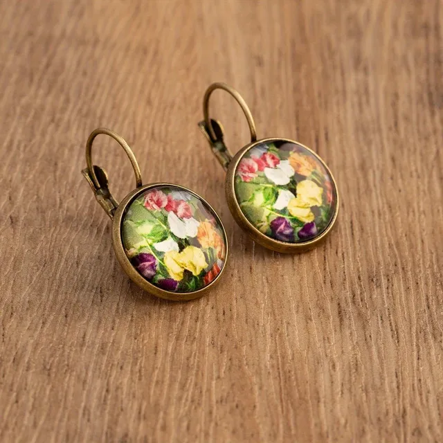 Retro round earrings