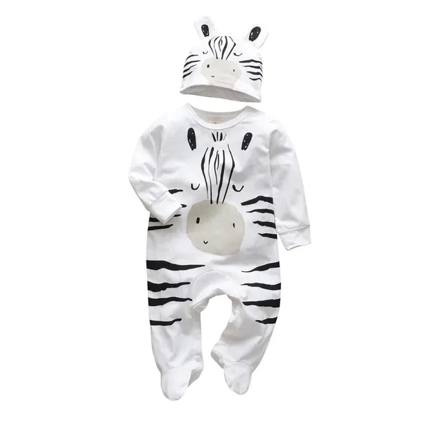 Boy's baby jumpsuit with a hat