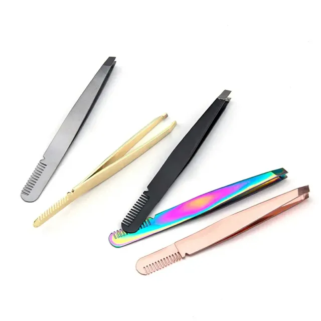 Curve pointed precision tweezers for eyebrows