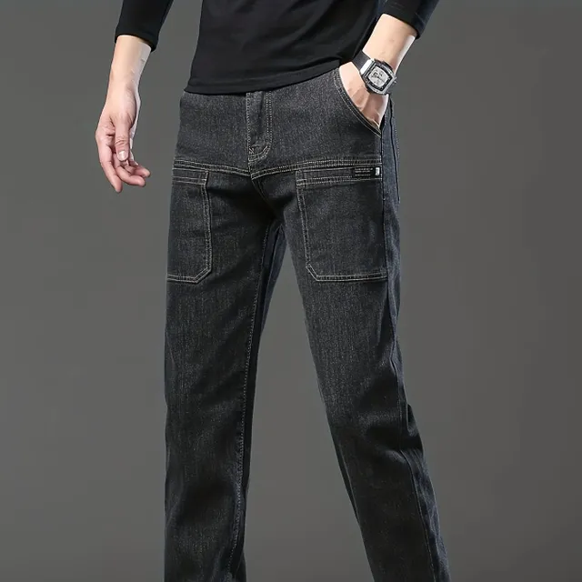 Fashion cargo jeans with elastane - universal for all seasons