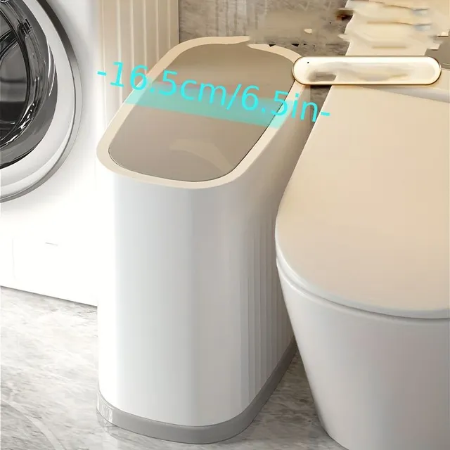 Modern Nordic-style garbage basket with lid - simple and creative compression - to the bathroom, living room, bedroom - easy cleaning and comfortable use