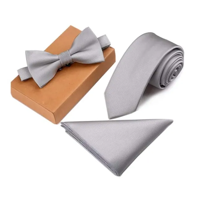 Gusleson Men's Style Set| Tie, Bow Tie, Handkerchief