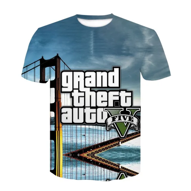 Tricouri pentru bărbați și băieți cu imprimeuri Grand Theft Auto 5