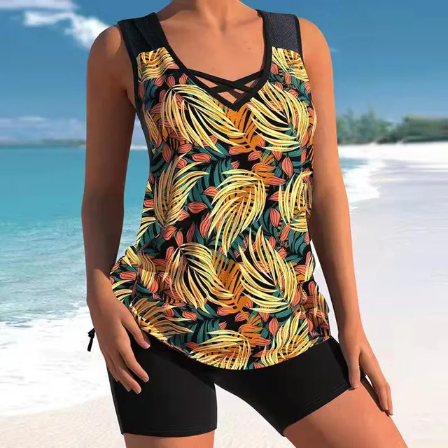 Women's Stylish Two Piece Tankini Swimwear in Different Colors