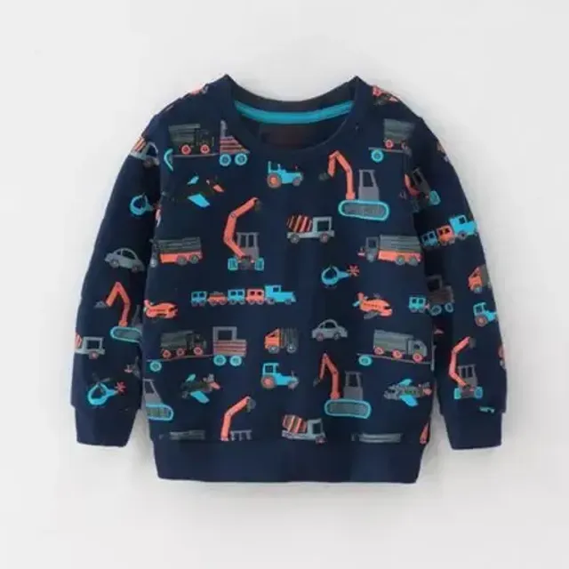 Sweat en coton pour enfant, doux, à manches longues avec un imprimé mignon