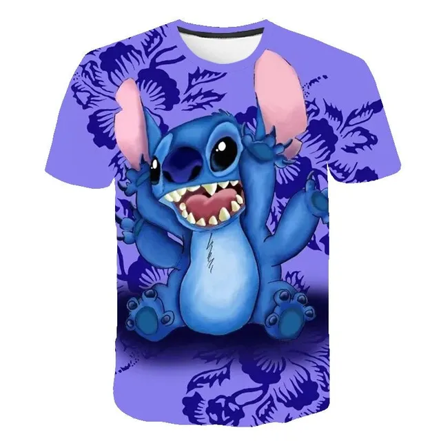 Children's luxury short sleeve t-shirt with a print of the popular Disney character Stitch Jayceon