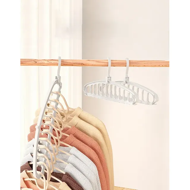 Plastic magic rack for clothes, dryer for families, folding rack with perforation, 360° swivel hook