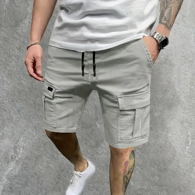 Mužské cargo šortky střední délky - Pohodlné a praktické s kapsami - Ideální na léto