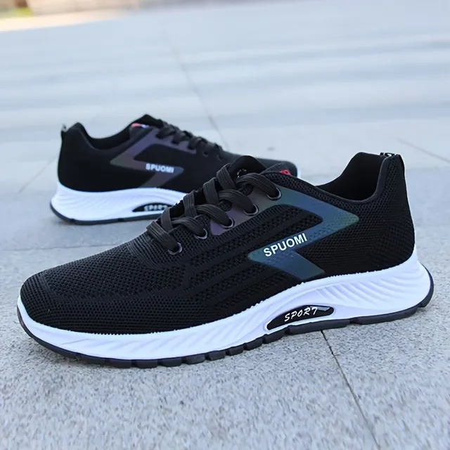 Men's running shoes - monochrome, breathable, comfortable, slippery, durable - outdoor activities