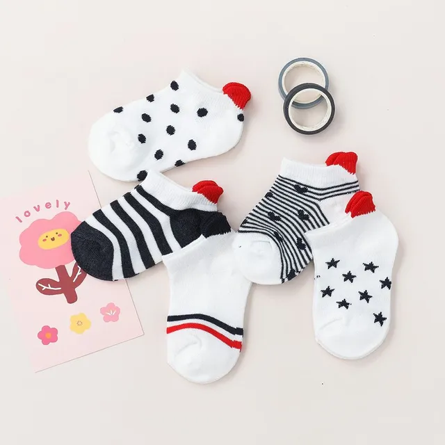 Baby ankle socks with hearts - 5 pairs