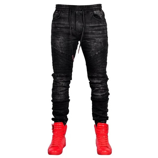 Men's jeans with drawstring waist Denim