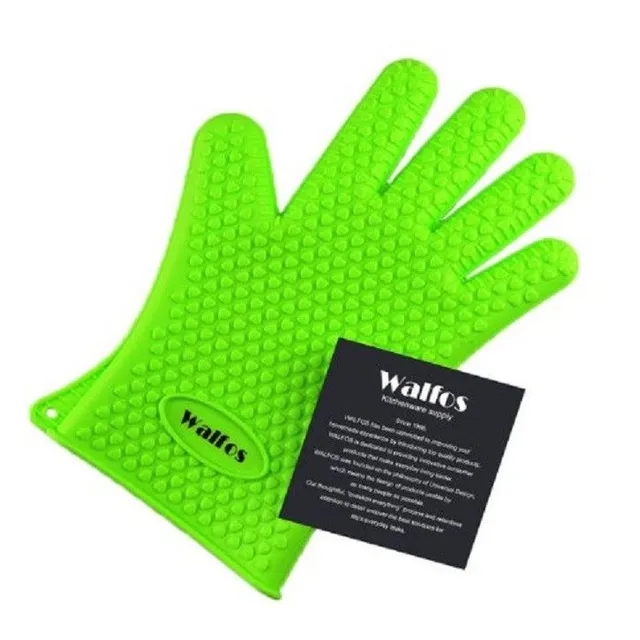 WALFOS silikonová grilovací rukavice Sharie zelena
