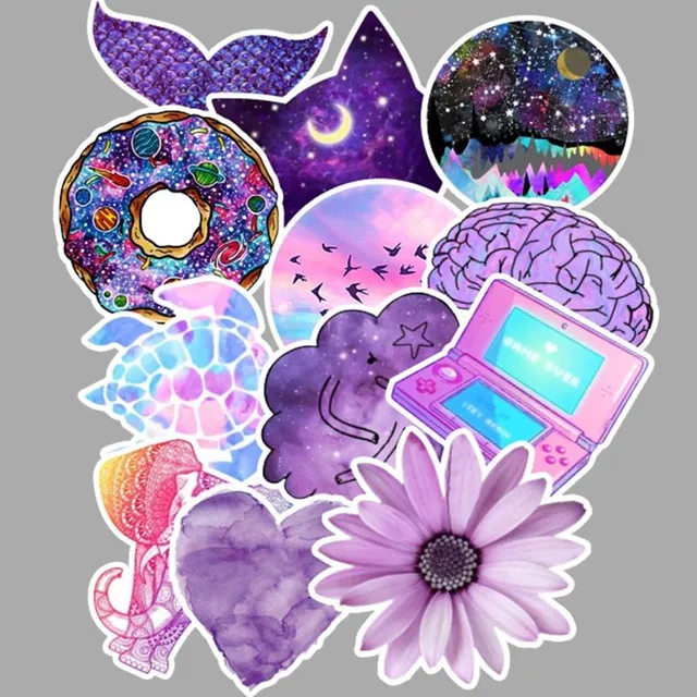 Purple stickers 50 pcs E109