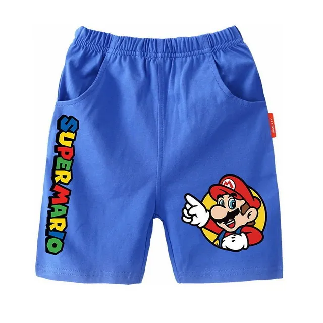 Trendy children's shorts printed with the popular animated film Super Mario