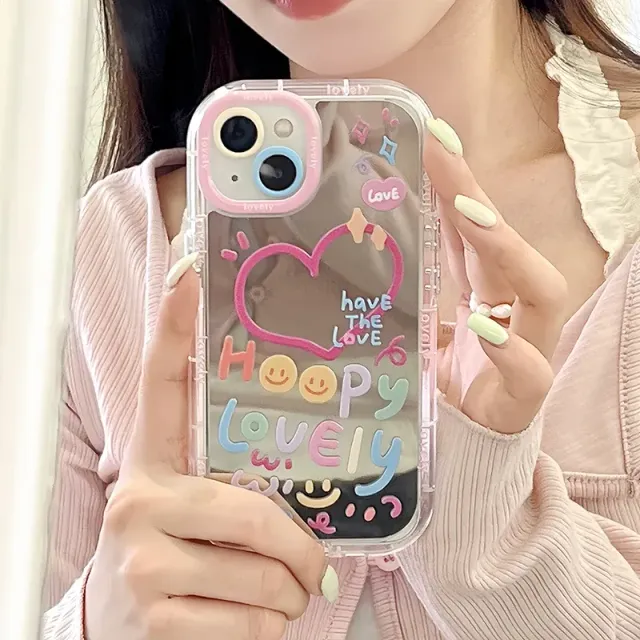 Trends mirror cover for iPhone phones with cute description