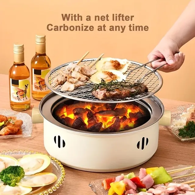 Mini smokeless barbecue for outdoor camping