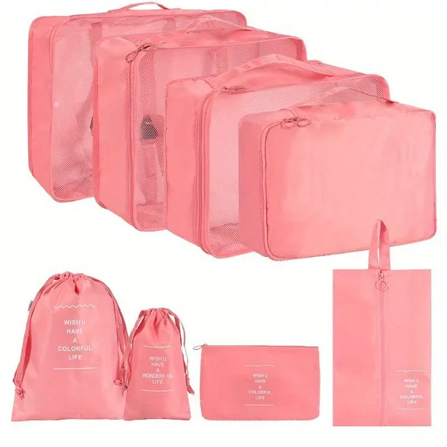 8pcs Light travel organizers on suitcase clothes, spacious resistant multifunctional dice covers and travel accessories
