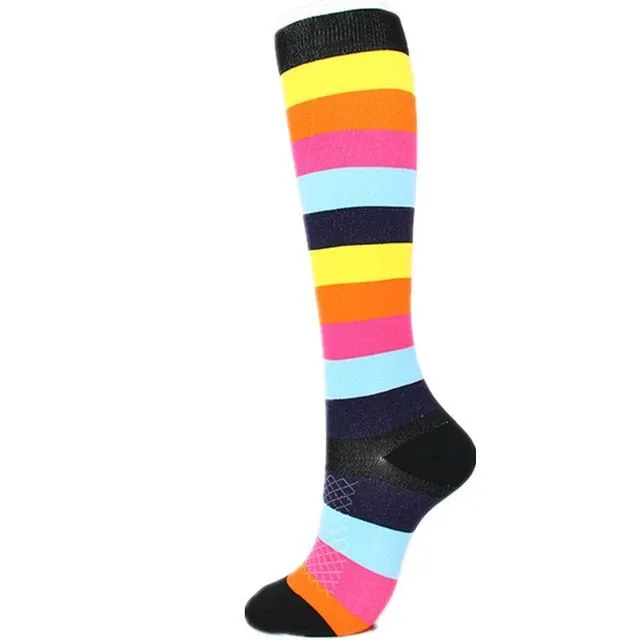 Compressed cross-country knee socks